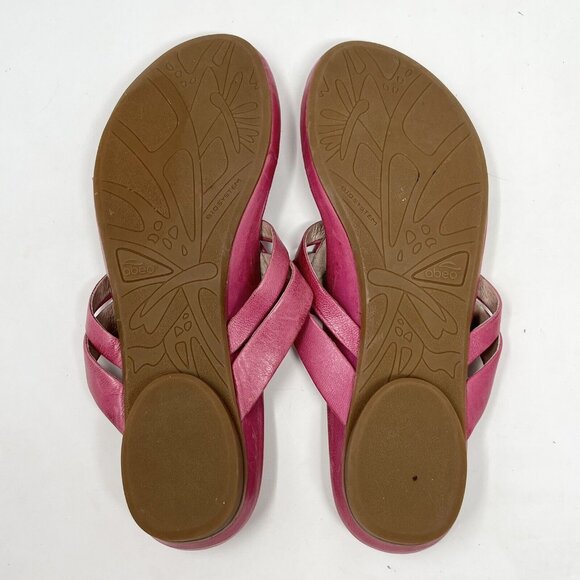 Abeo Womens Pink Sandals Flip Flops Sheena Size 9 N Triangle Woven Leather - Picture 7 of 9